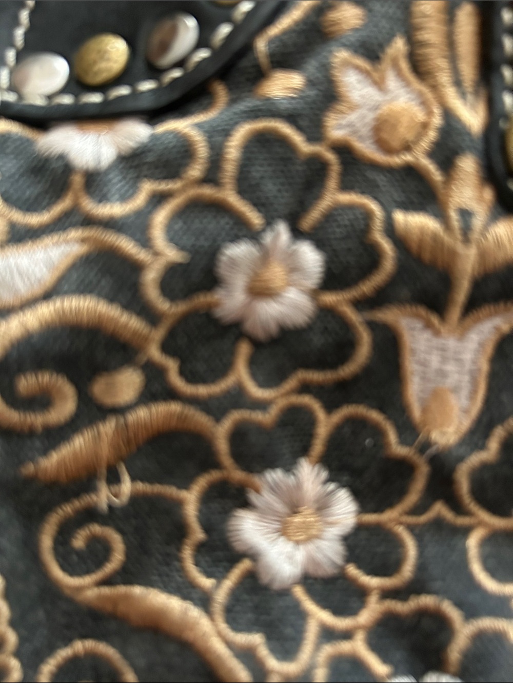 Patricia Nash Black and Gold Embroidered Satchel - Picture 10 of 11
